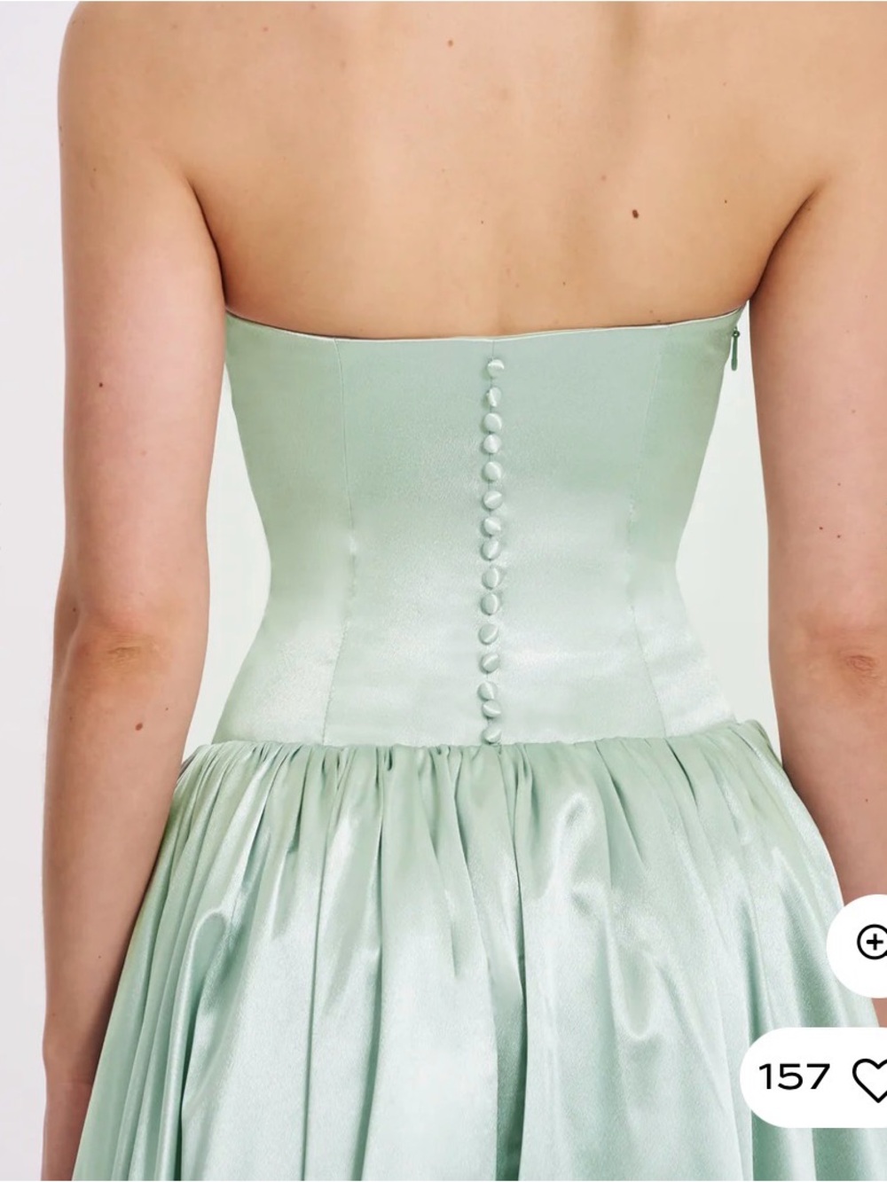 Mint Satin Floor-Length Evening Dress with Bow Neckline - Picture 5 of 13